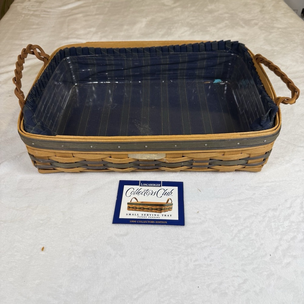 Longaberger 1996 Collectors Club Small Serving Tray Basket Liner Protector